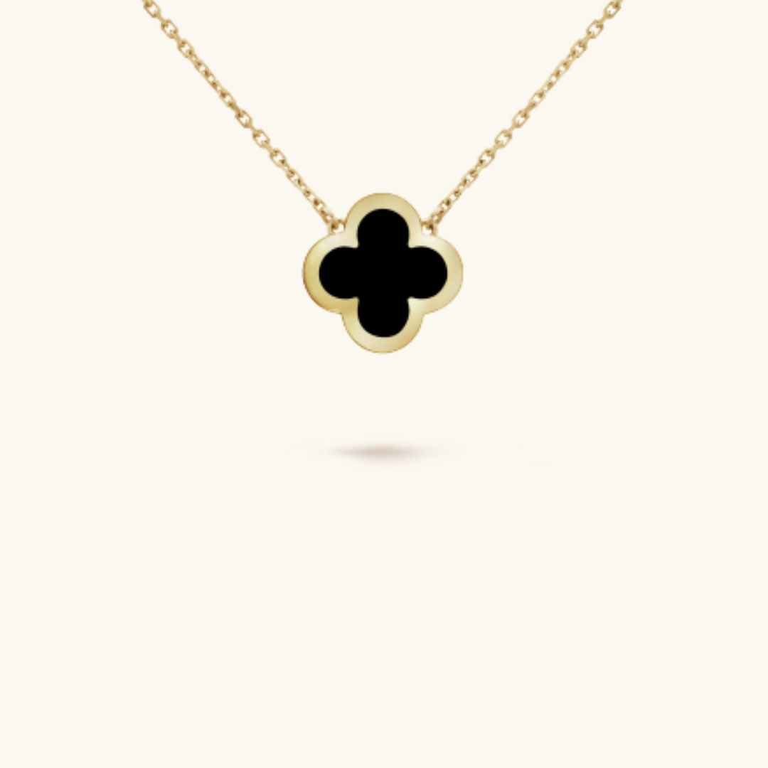 Clover Blk Necklace
