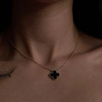 Clover Blk Necklace